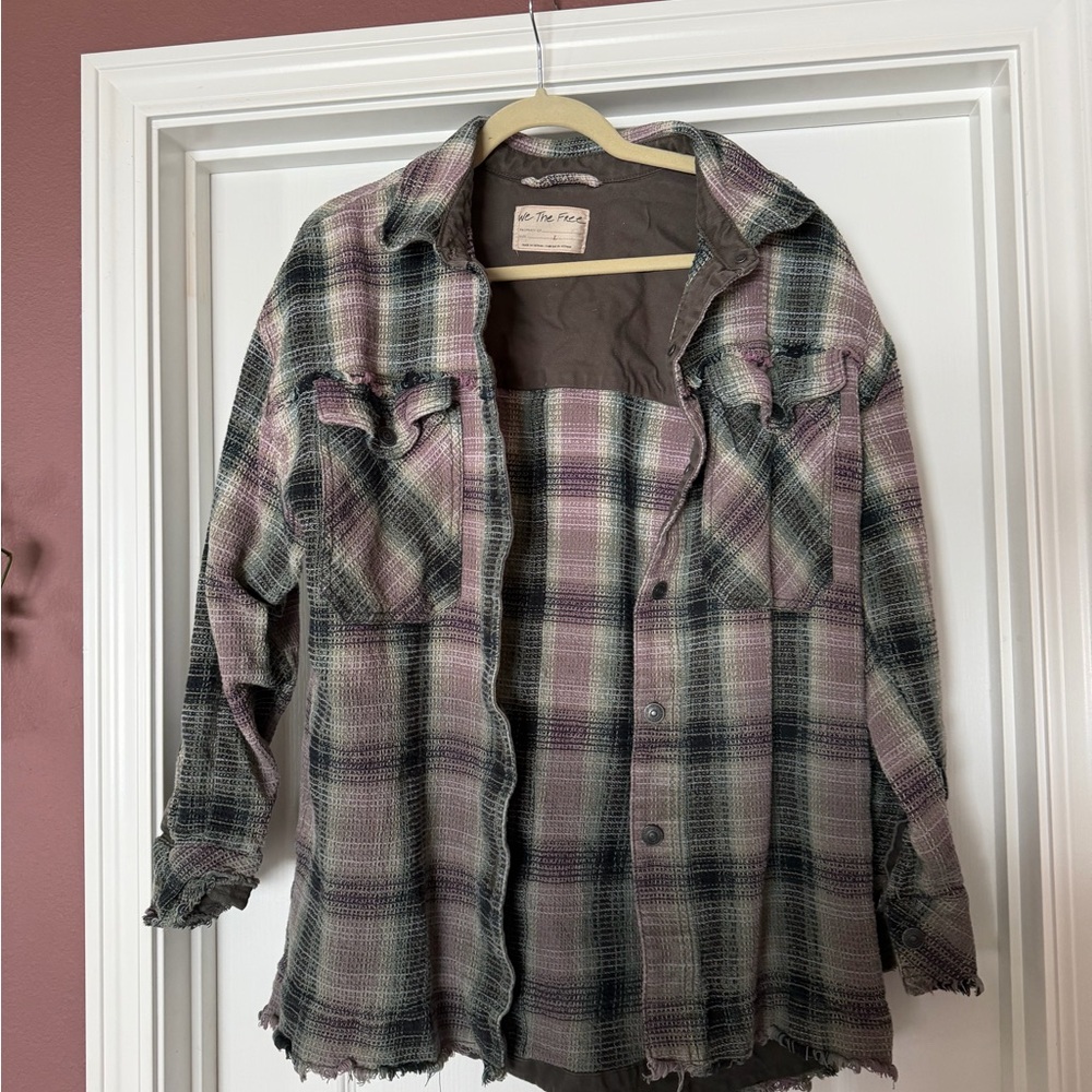 We The Free Plaid Jacket - Pink, Black, Gray